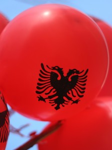 Albania flag on a balloon